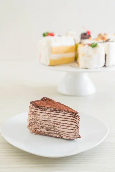 Chocolate crape cake — Stock Photo, Image