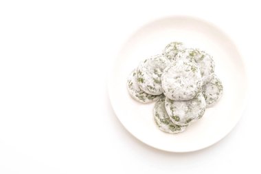 yeşil çay mochi kırmızı fasulye ile