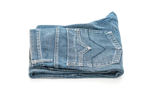 Beyaz arka plan üzerinde katlanmış kot