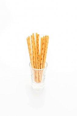 Bisküvi beyaz arkaplanda yapışır