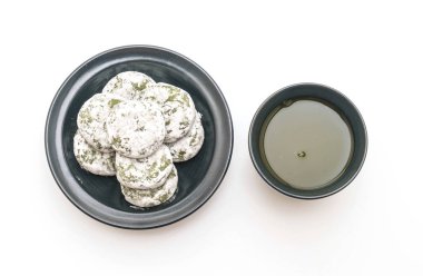 yeşil çay mochi kırmızı fasulye ile