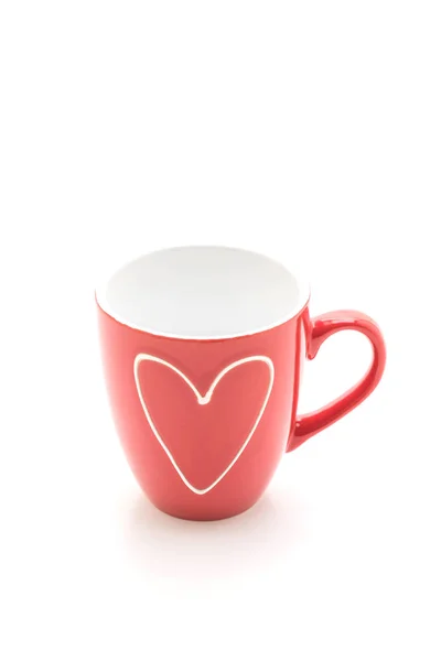Red mug on white background — Stock Photo, Image
