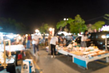 soyut bulanıklık ve defocesed gece semt pazarı Tayland