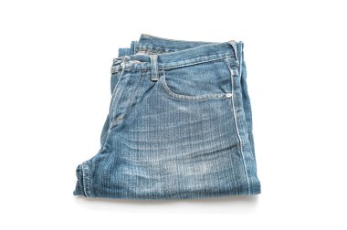 Beyaz arka plan üzerinde katlanmış kot