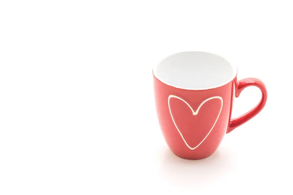 Red mug on white background — Stock Photo, Image