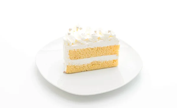 Gâteau à la vanille sur fond blanc — Photo