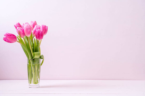 розовый цветок тюльпана на фоне дерева

