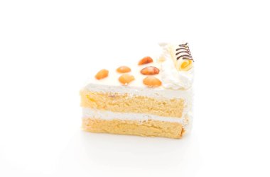 Macadamia pasta beyaz arka plan üzerinde