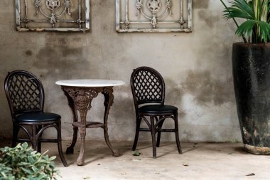 boş sandalye ve vintage odası tablo