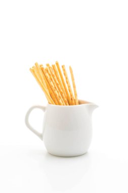 Bisküvi beyaz arkaplanda yapışır