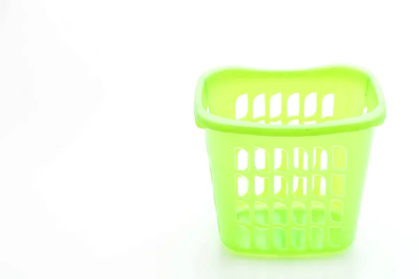 Zielony koszyk z tworzywa sztucznego — Zdjęcie stockowe