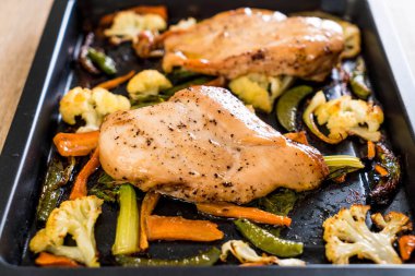 Sebzeli tavuk kızartma