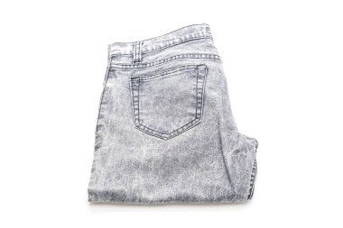 Beyaz arka plan üzerinde katlanmış kot