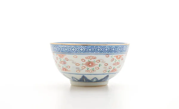 Old and vintage bowl on white background — Stock Photo, Image