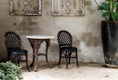 boş sandalye ve vintage odası tablo