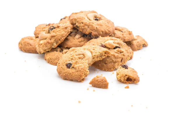 Biscoitos com passas e castanha de caju torrada — Fotografia de Stock