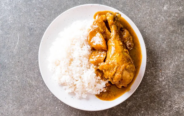 Chicken Massaman Curry Paste with Rice — Stock Photo, Image