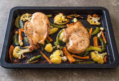 Sebzeli tavuk kızartma