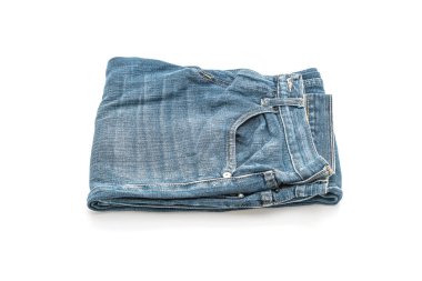 Beyaz arka plan üzerinde katlanmış kot