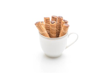 kakao krema ile doldurulmuş gofret haddelenmiş