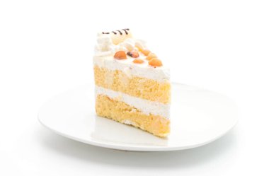 Macadamia pasta beyaz arka plan üzerinde