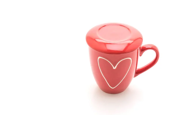 Red mug on white background — Stock Photo, Image