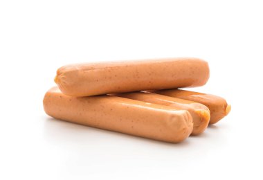 beyaz zemin üzerine kırmızı biber frankfurter sosis