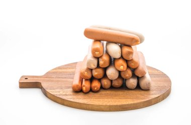 Beyaz arka plan üzerinde sosis mix