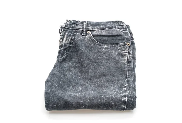 Jeans gefaltet auf weißem Hintergrund — Stockfoto