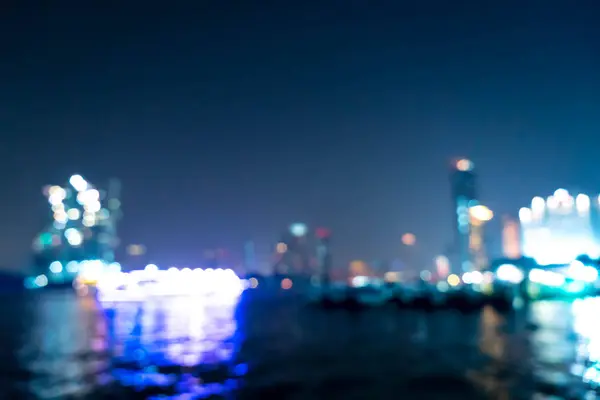 Abstract blue and defocused Bangkok City with River — Stock Photo, Image