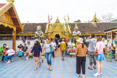 Chiang Mai, Tayland, 1 Ocak 2018: Wat Phr seyahat turizm