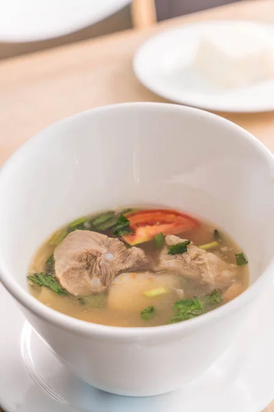 Spicy soup with pork ribs — Stock Photo, Image