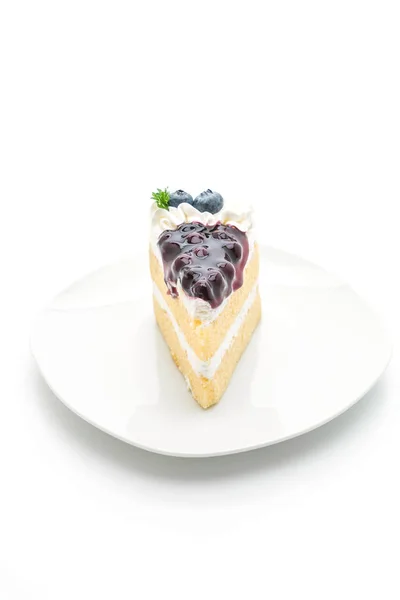 Blueberry cake on white background — Stock Photo, Image