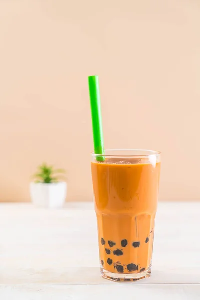 thai milk tea with bubble
