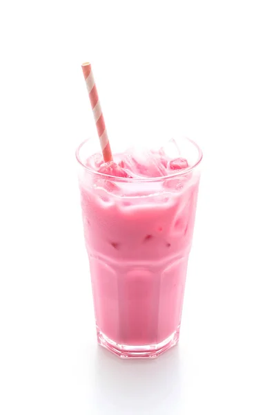 Pembe çilek milkshake — Stok fotoğraf
