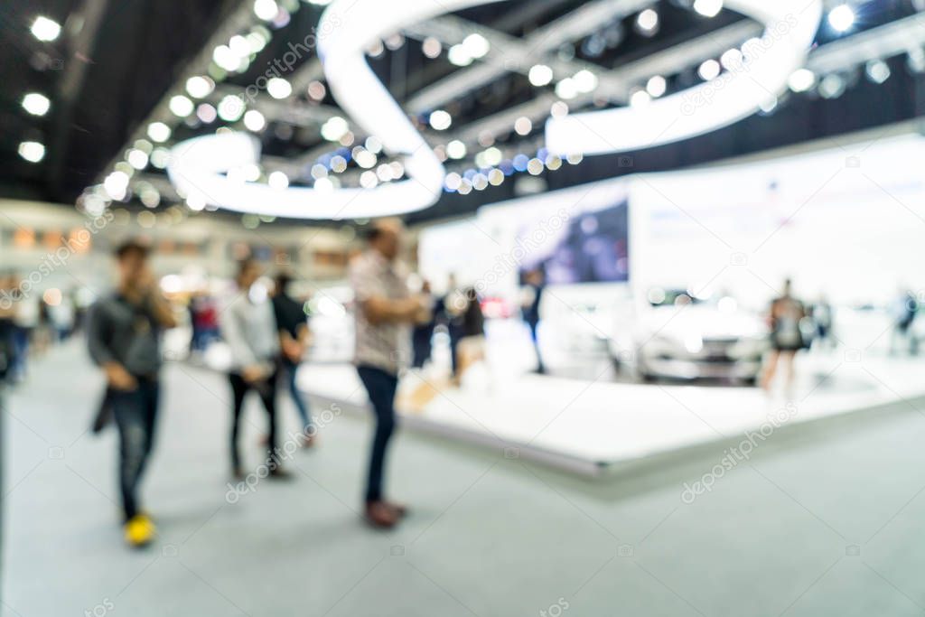 Abstract blur and defocused car and motor exhibition show event