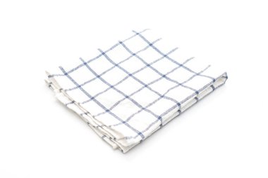 Beyaz arka plan üzerinde mutfak bezi (peçete)