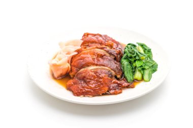 beyaz zemin üzerine kızarmış ördek