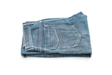 Beyaz arka plan üzerinde katlanmış kot