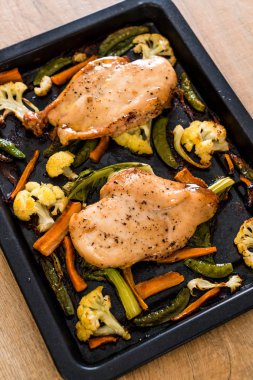 Sebzeli tavuk kızartma