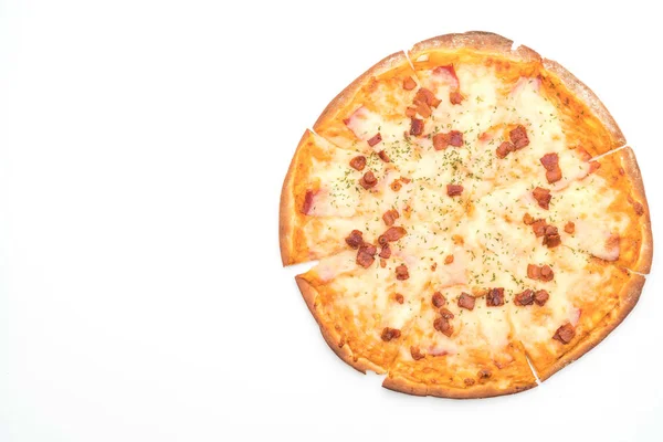 Pizza de bacon e queijo — Fotografia de Stock