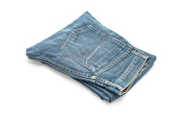 Beyaz arka plan üzerinde katlanmış kot