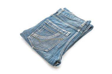 Beyaz arka plan üzerinde katlanmış kot