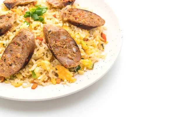 Жареный рис с острой колбасой Нотерн — стоковое фото