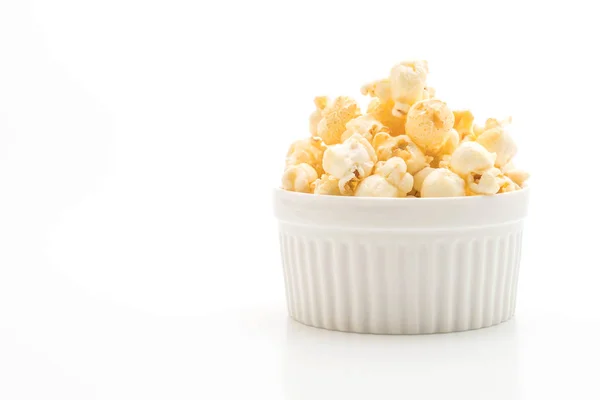 Sweet popcorn on white background — Stock Photo, Image