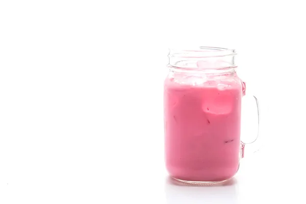 Batido de morango rosa — Fotografia de Stock