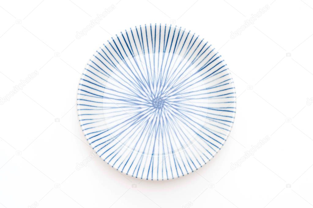 plate in old style on white background