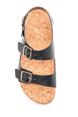 Erkek deri sandalet beyaz arka plan üzerinde