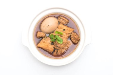 soya peyniri ile tatlı sos haşlanmış yumurta