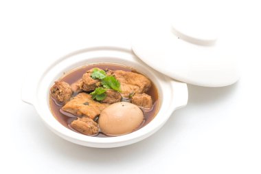 soya peyniri ile tatlı sos haşlanmış yumurta